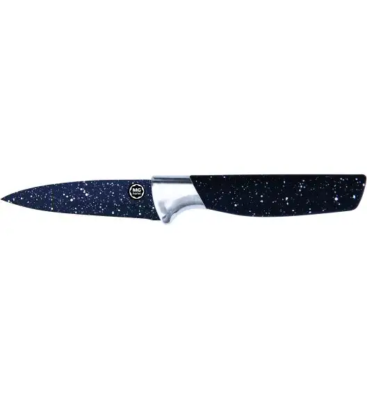 MG HOME | MARBLE Zestaw 5 noży w bloku + nożyczki / stal nierdzewna