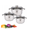 MG HOME | LAURO Zestaw garnków ze stali nierdzewnej 6 el