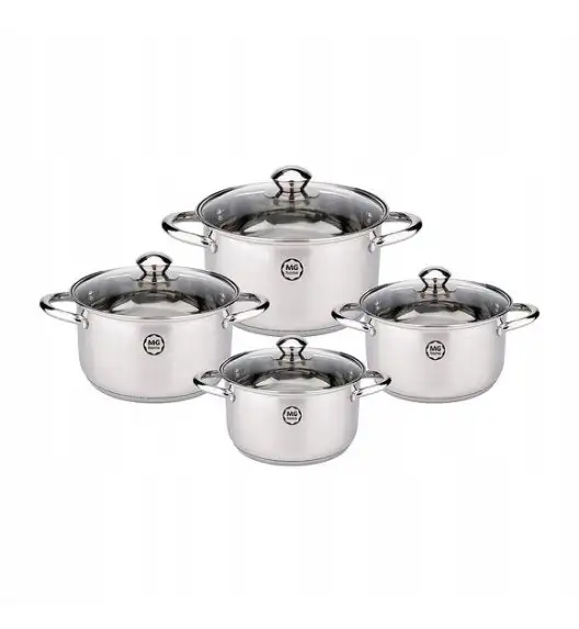 MG HOME | LAURO Zestaw garnków ze stali nierdzewnej 8 el