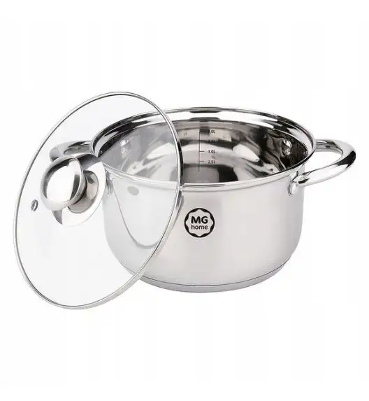 MG HOME | LAURO Zestaw garnków ze stali nierdzewnej 8 el
