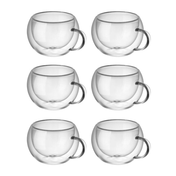 MG HOME | RENZA Zestaw 6 filiżanek termicznych z uchem 300 ml