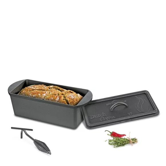 KÜCHENPROFI | Dutch Oven | żeliwna forma do pieczenia chleba, 28 x 12 x 10,5 cm, 3,0 l