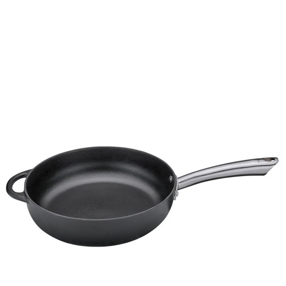 KÜCHENPROFI | Provence | wysoka patelnia żeliwna, śred. 28 cm, czarna