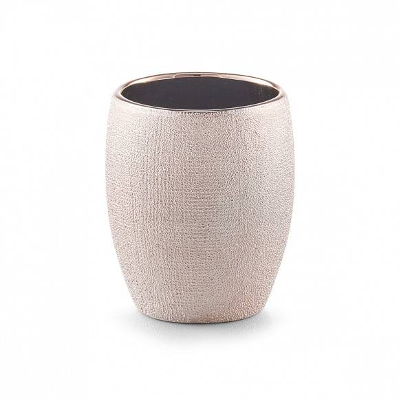 WYPRZEDAŻ! ZELLER ROSE GLITTER GOLD Kubek łazienkowy ø 8,1 cm / kamionka