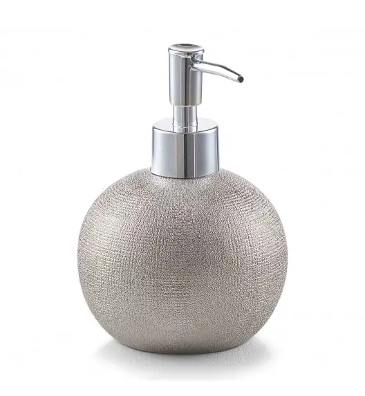 WYPRZEDAŻ! ZELLER GLITTER SILVER Dozownik do mydła w płynie Ø10,3 cm / kamionka