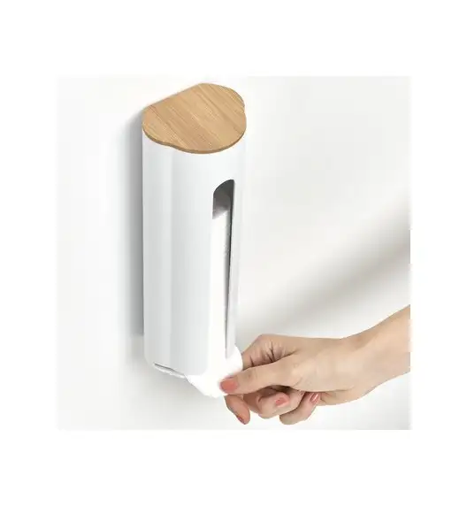 WYPRZEDAŻ! ZELLER Dozownik na waciki kosmetyczne / drewno bambusowe 