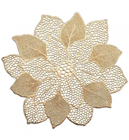 WYPRZEDAŻ! ZELLER FLOWER Podkładka na stół 49x47 cm złota / PVC