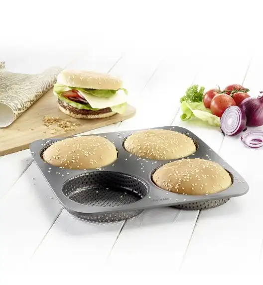 WYPRZEDAŻ! WESTMARK Forma do pieczenia 4 bułek do burgerów / duża / stal