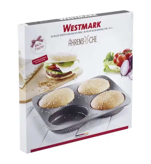 WYPRZEDAŻ! WESTMARK Forma do pieczenia 4 bułek do burgerów / duża / stal