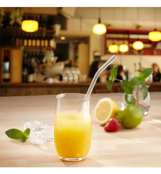 WYPRZEDAŻ! WESTMARK Zestaw 6 wygiętych słomek szklanych + szczotka / szkło