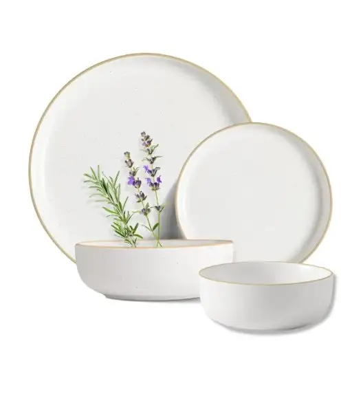 MG HOME | ZESTAW OBIADOWY Z KAMIONKI ARTENA WHITE 22 EL / 6 OS