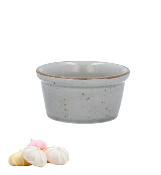 LUBIANA AMERYKA K130 SZARY | Kokilka czarka 100 ml / porcelana x 6 SZTUK