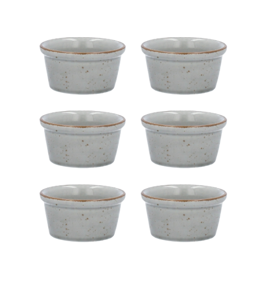 LUBIANA AMERYKA K130 SZARY | Kokilka czarka 100 ml / porcelana x 6 SZTUK