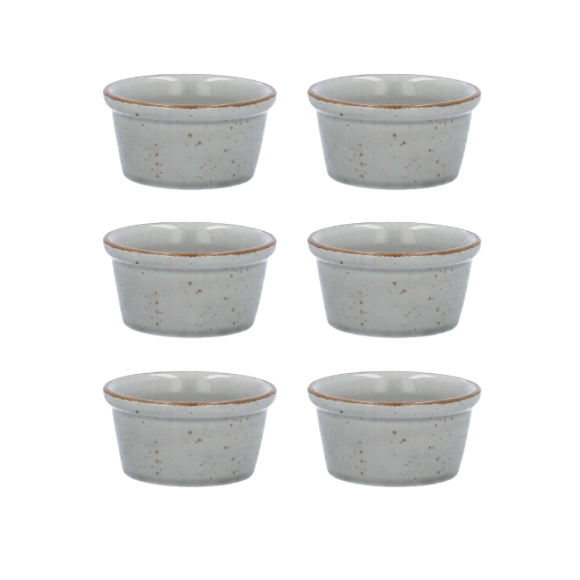 LUBIANA AMERYKA K130 SZARY | Kokilka czarka 100 ml / porcelana x 6 SZTUK