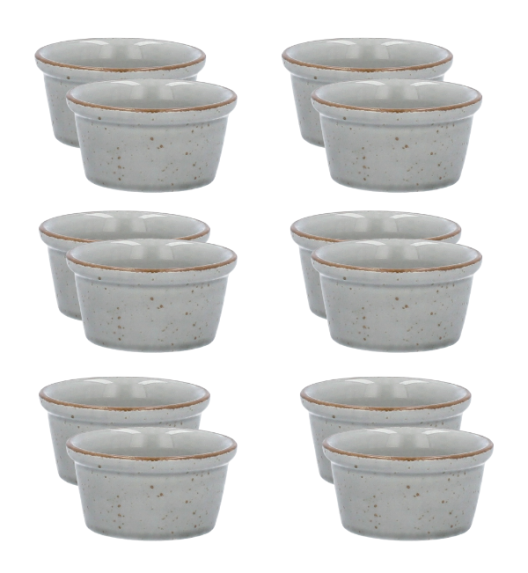 LUBIANA AMERYKA K130 SZARY | Kokilka czarka 100 ml / porcelana x 12 SZTUK