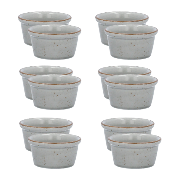 LUBIANA AMERYKA K130 SZARY | Kokilka czarka 100 ml / porcelana x 12 SZTUK