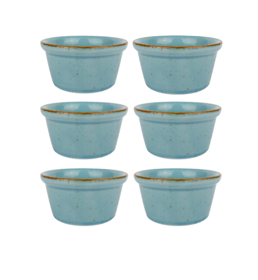 LUBIANA AMERYKA K630 TURKUS | Kokilka czarka 100 ml / porcelana x 6 SZTUK