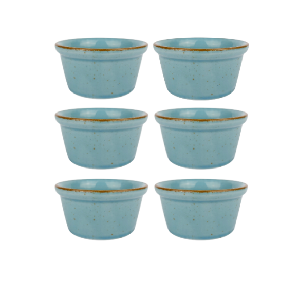 LUBIANA AMERYKA K630 TURKUS | Kokilka czarka 100 ml / porcelana x 6 SZTUK