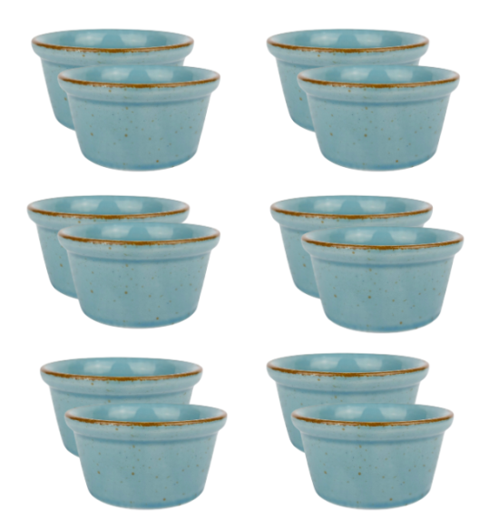 LUBIANA AMERYKA K630 TURKUS | Kokilka czarka 100 ml / porcelana x 12 SZTUK