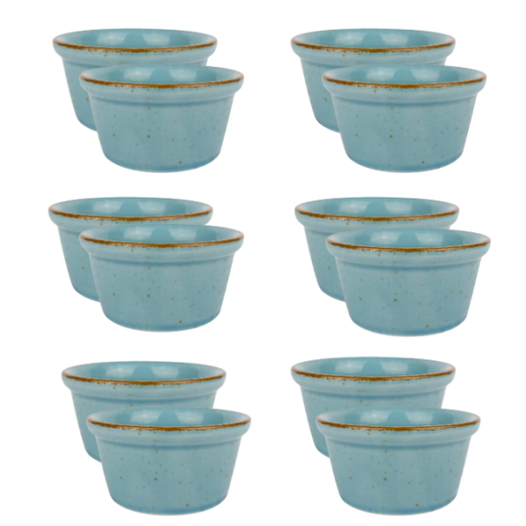 LUBIANA AMERYKA K630 TURKUS | Kokilka czarka 100 ml / porcelana x 12 SZTUK