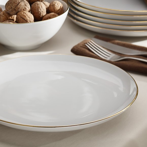 CHODZIEŻ CITY ZŁOTY B326 Serwis obiadowy 54 el / 18 osób / porcelana