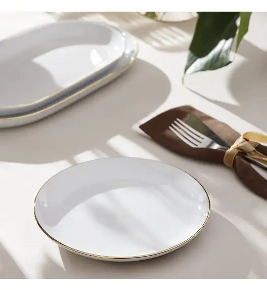 CHODZIEŻ CITY ZŁOTY B326 Serwis obiadowy 54 el / 18 osób / porcelana