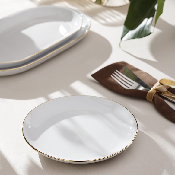 CHODZIEŻ CITY ZŁOTY B326 Serwis obiadowy 54 el / 18 osób / porcelana