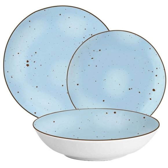 MG HOME | ZESTAW OBIADOWY Z PORCELANY GEMMA BLUE 18 EL / 6 OS