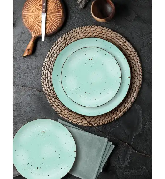 MG HOME | ZESTAW OBIADOWY Z PORCELANY GEMMA GREEN 18 EL / 6 OS