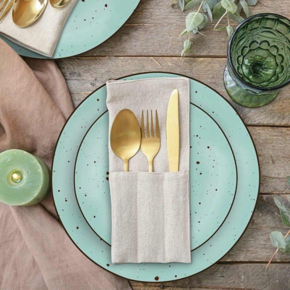 MG HOME | ZESTAW OBIADOWY Z PORCELANY GEMMA GREEN 12 EL / 4 OS