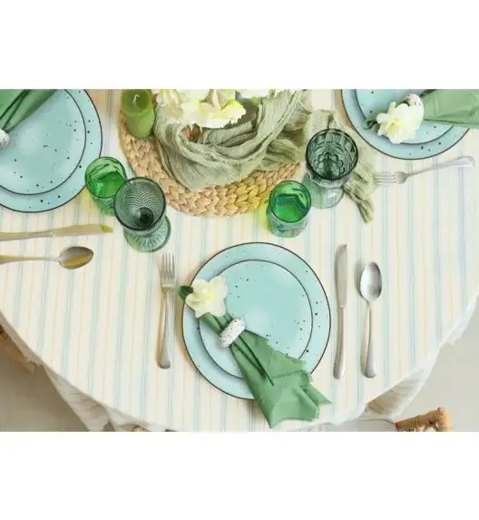 MG HOME | ZESTAW OBIADOWY Z PORCELANY GEMMA GREEN 12 EL / 4 OS