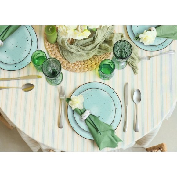 MG HOME | ZESTAW OBIADOWY Z PORCELANY GEMMA GREEN 12 EL / 4 OS