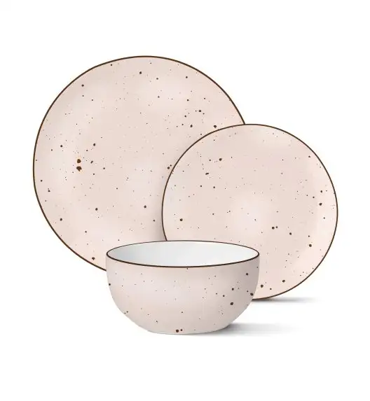 MG HOME | ZESTAW OBIADOWY Z PORCELANY GEMMA PINK 18 EL / 6 OS