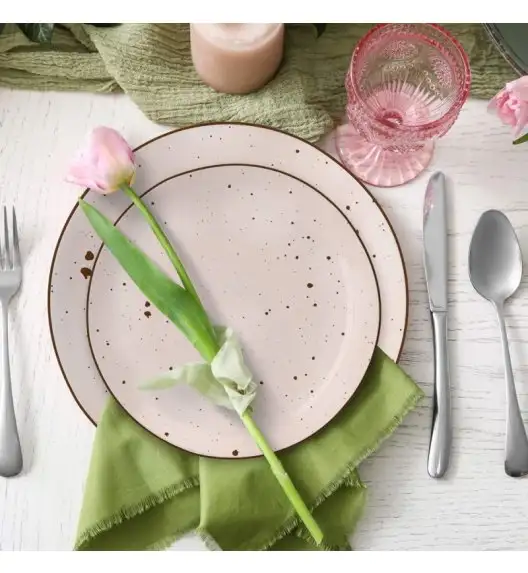 MG HOME | ZESTAW OBIADOWY Z PORCELANY GEMMA PINK 18 EL / 6 OS