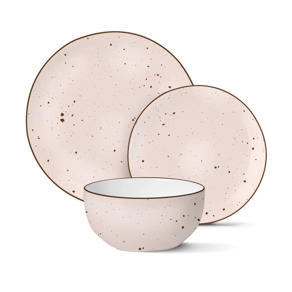 MG HOME ZESTAW OBIADOWY Z PORCELANY GEMMA PINK 12 EL / 4 OS