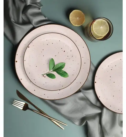 MG HOME | ZESTAW OBIADOWY Z PORCELANY GEMMA PINK 12 EL / 4 OS