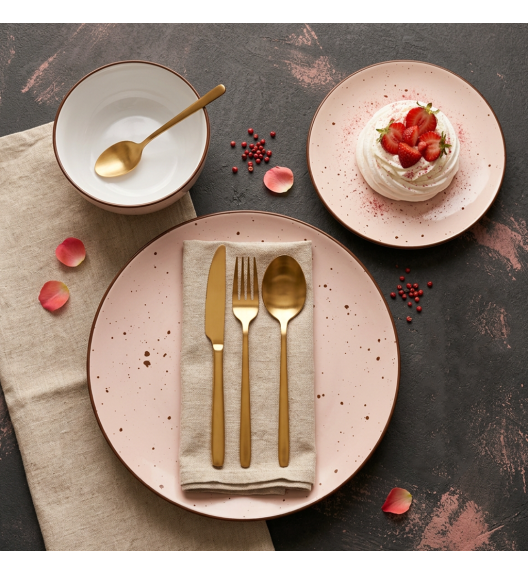 MG HOME ZESTAW OBIADOWY Z PORCELANY GEMMA PINK 12 EL / 4 OS