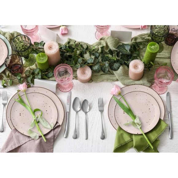 MG HOME ZESTAW OBIADOWY Z PORCELANY GEMMA PINK 12 EL / 4 OS