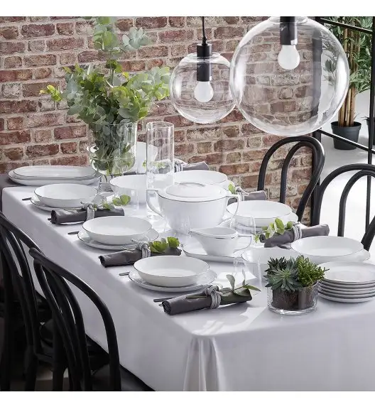 CHODZIEŻ CITY B325 PLATYNOWE Serwis obiadowy 45 el / 12 osób / porcelana