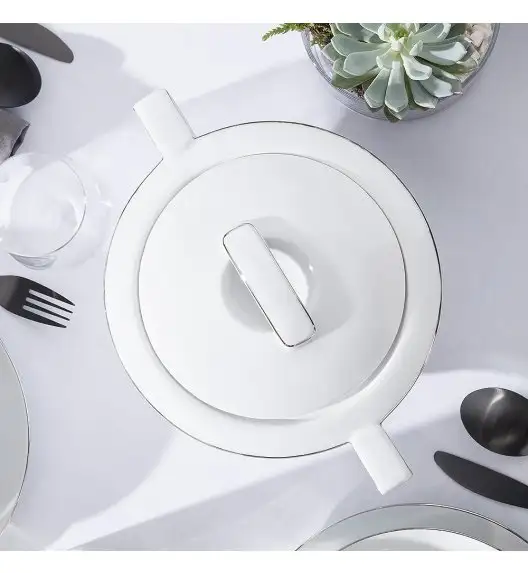 CHODZIEŻ CITY B325 PLATYNOWE Serwis obiadowy 45 el / 12 osób / porcelana