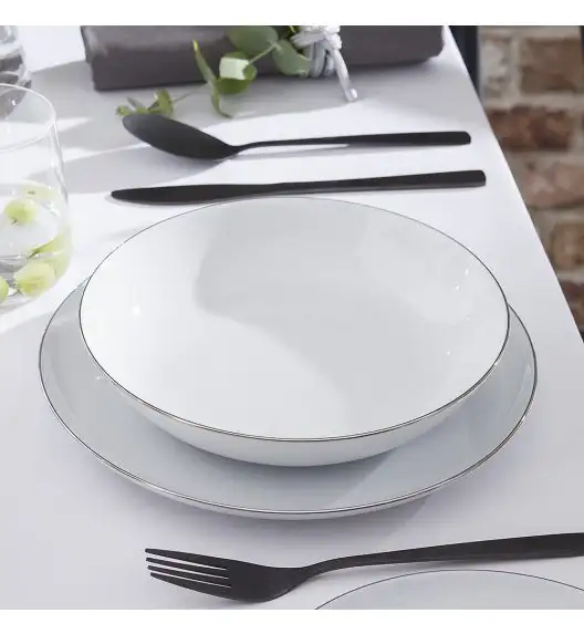 CHODZIEŻ CITY B325 PLATYNOWE Serwis obiadowy 45 el / 12 osób / porcelana