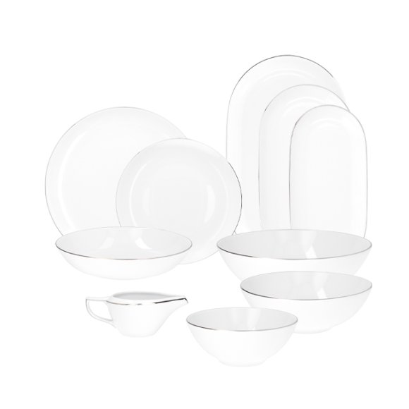 CHODZIEŻ CITY B325 PLATYNOWE Serwis obiadowy 88 el / 24 osób / porcelana