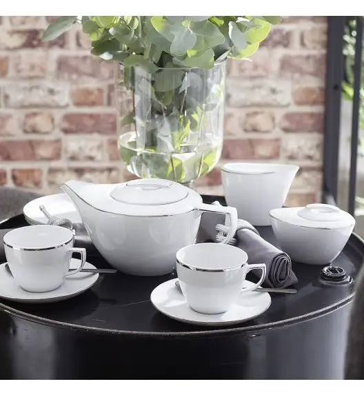 CHODZIEŻ CITY B325 PLATYNOWE Serwis obiadowo-kawowy 83 el / 12 osób / porcelana