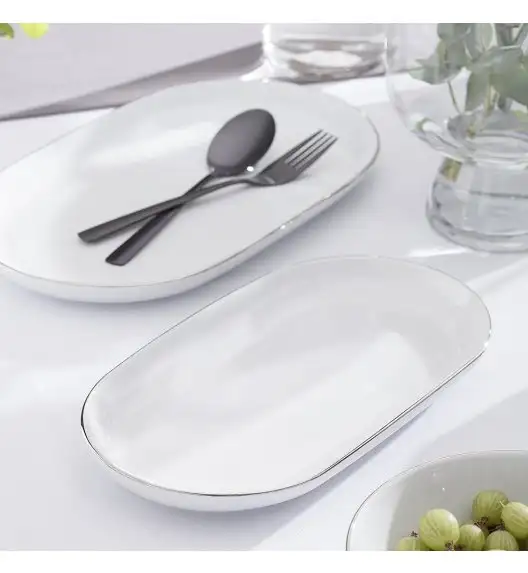 CHODZIEŻ CITY B325 PLATYNOWE Serwis obiadowo-kawowy 83 el / 12 osób / porcelana