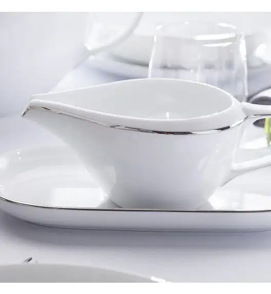 CHODZIEŻ CITY B325 PLATYNOWE Serwis obiadowo-kawowy 84 el / 12 osób / porcelana