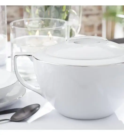 CHODZIEŻ CITY B325 PLATYNOWE Serwis obiadowo-kawowy 84 el / 12 osób / porcelana