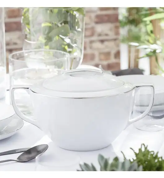 CHODZIEŻ CITY B325 PLATYNOWE Serwis obiadowo-kawowy 84 el / 12 osób / porcelana