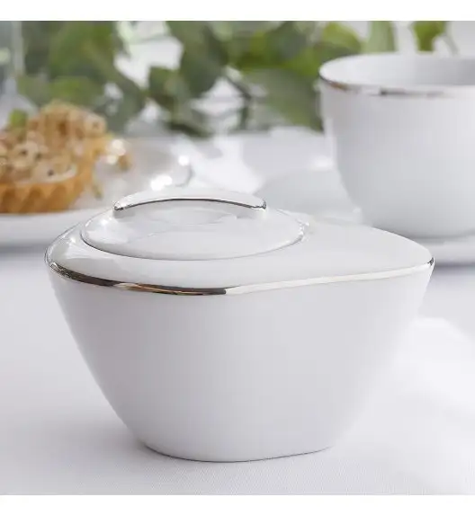 CHODZIEŻ CITY B325 PLATYNOWE Serwis obiadowo-kawowy 84 el / 12 osób / porcelana