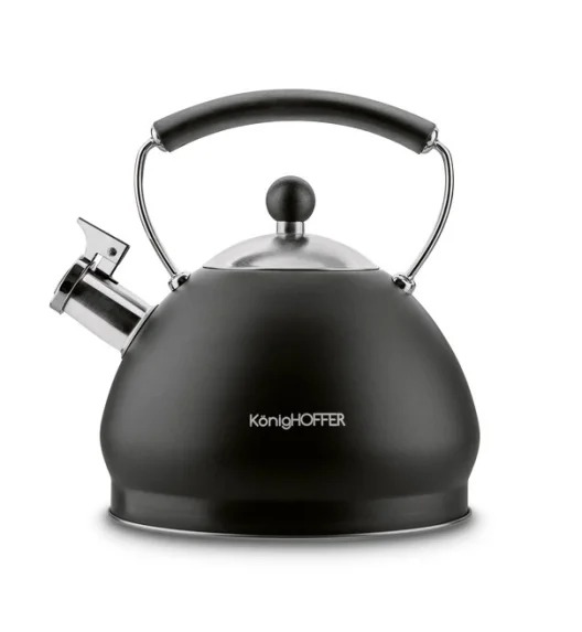 KönigHOFFER | RUSO Czajnik tradycyjny z gwizdkiem 3 l / stal nierdzewna / czarny