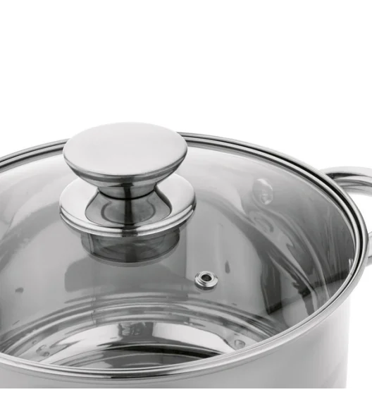 KönigHOFFER BARI SILVER Komplet garnków z pokrywkami + patelnia głęboka 8 el / stal nierdzewna